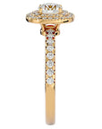 Inel de Logodnă Aristocrat din Aur 14k cu Diamante Naturale Halo Pavé de 1.14 ct din 14k Aur Galben - Castelo.ro