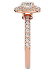 Inel de Logodnă Aristocrat din Aur 14k cu Diamante Create în Laborator Halo Pavé de 1.14 ct din 14k Aur Roz - Castelo.ro