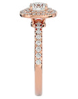 Inel de Logodnă Aristocrat din Aur 14k cu Diamante Naturale Halo Pavé de 1.14 ct din 14k Aur Roz - Castelo.ro