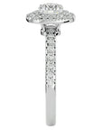 Inel de Logodnă Aristocrat cu Diamante Naturale Halo Pavé de 1.14 ct din Platina - Castelo.ro