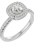 Inel de Logodnă Aristocrat cu Moissanite Halo Pavé de 1.14 ct din Platina - Castelo.ro