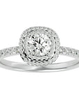 Inel de Logodnă Rhapsody cu Diamante Naturale Halo Pavé de 0.93 ct din Platina - Castelo.ro