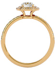 Inel de Logodnă Rhapsody din Aur 14k cu Diamante Naturale Halo Pavé de 0.93 ct din 14k Aur Galben - Castelo.ro