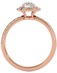 Inel de Logodnă Rhapsody cu Diamante Create în Laborator Halo Pavé de 0.93 ct din 18k Aur Roz - Castelo.ro