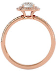 Inel de Logodnă Rhapsody din Aur 14k cu Diamante Create în Laborator Halo Pavé de 0.93 ct din 14k Aur Roz - Castelo.ro