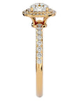 Inel de Logodnă Rhapsody din Aur 14k cu Diamante Create în Laborator Halo Pavé de 0.93 ct din 14k Aur Galben - Castelo.ro
