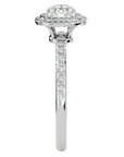 Inel de Logodnă Rhapsody cu Moissanite Halo Pavé de 0.93 ct din Platina - Castelo.ro