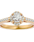 Inel de Logodnă Chateau din Aur 14k cu Diamante Naturale Halo Pavé de 1.54 ct din 14k Aur Galben - Castelo.ro