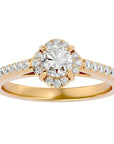 Inel de Logodnă Chateau din Aur 14k cu Diamante Create în Laborator Halo Pavé de 1.54 ct din 14k Aur Galben - Castelo.ro