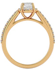 Inel de Logodnă Chateau din Aur 14k cu Diamante Create în Laborator Halo Pavé de 1.54 ct din 14k Aur Galben - Castelo.ro