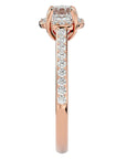 Inel de Logodnă Chateau din Aur 14k cu Diamante Create în Laborator Halo Pavé de 1.54 ct din 14k Aur Roz - Castelo.ro