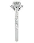 Inel de Logodnă Chateau cu Moissanite Halo Pavé de 1.54 ct din Platina - Castelo.ro