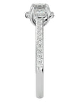 Inel de Logodnă Chateau din Aur 14k cu Diamante Create în Laborator Halo Pavé de 1.54 ct din 14k Aur Alb - Castelo.ro