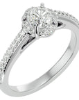 Inel de Logodnă Chateau din Aur 14k cu Diamante Create în Laborator Halo Pavé de 1.54 ct din 14k Aur Alb - Castelo.ro