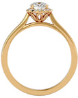 Inel de Logodnă din Aur 14k cu Diamante Create în Laborator Halo Solitaire de 0.54 ct din 14k Aur Galben - Castelo.ro