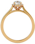 Inel de Logodnă cu Diamante Create în Laborator Halo Solitaire de 0.54 ct din 18k Aur Galben - Castelo.ro