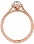 Inel de Logodnă din Aur 14k cu Moissanite Halo Solitaire de 0.54 ct din 14k Aur Roz - Castelo.ro