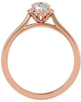 Inel de Logodnă cu Diamante Naturale Halo Solitaire de 0.54 ct din 18k Aur Roz - Castelo.ro