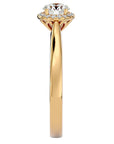 Inel de Logodnă cu Moissanite Halo Solitaire de 0.54 ct din 18k Aur Galben - Castelo.ro