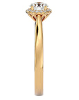 Inel de Logodnă din Aur 14k cu Diamante Create în Laborator Halo Solitaire de 0.54 ct din 14k Aur Galben - Castelo.ro