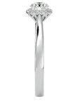 Inel de Logodnă din Aur 14k cu Diamante Create în Laborator Halo Solitaire de 0.54 ct din 14k Aur Alb - Castelo.ro