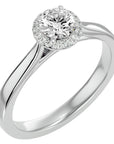 Inel de Logodnă din Aur 14k cu Diamante Create în Laborator Halo Solitaire de 0.54 ct din 14k Aur Alb - Castelo.ro