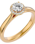 Inel de Logodnă cu Moissanite Halo Solitaire de 0.54 ct din 18k Aur Galben - Castelo.ro