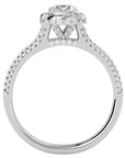 Inel de Logodnă Twilight din Aur 14k cu Diamante Naturale Halo Pavé de 1.07 ct din 14k Aur Alb - Castelo.ro