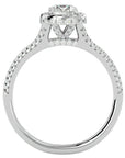 Inel de Logodnă Twilight din Aur 14k cu Diamante Create în Laborator Halo Pavé de 1.07 ct din 14k Aur Alb - Castelo.ro