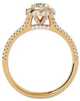 Inel de Logodnă Twilight cu Moissanite Halo Pavé de 1.07 ct din 18k Aur Galben - Castelo.ro