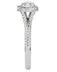 Inel de Logodnă Twilight din Aur 14k cu Moissanite Halo Pavé de 1.07 ct din 14k Aur Alb - Castelo.ro