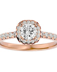 Inel de Logodnă Legacy din Aur 14k cu Diamante Create în Laborator Halo Pavé de 1.17 ct din 14k Aur Roz - Castelo.ro