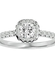 Inel de Logodnă Legacy cu Diamante Naturale Halo Pavé de 1.17 ct din Platina - Castelo.ro