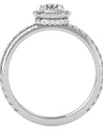 Inel de Logodnă Legacy din Aur 14k cu Diamante Create în Laborator Halo Pavé de 1.17 ct din 14k Aur Alb - Castelo.ro