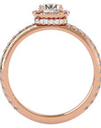 Inel de Logodnă Legacy cu Diamante Create în Laborator Halo Pavé de 1.17 ct din 18k Aur Roz - Castelo.ro