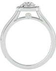 Inel Retro cu Diamante Naturale Halo Pavé de 0.95 ct din Platina - Castelo.ro