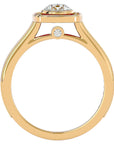 Inel Retro din Aur 14k cu Diamante Create în Laborator Halo Pavé de 0.95 ct din 14k Aur Galben - Castelo.ro
