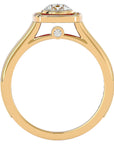 Inel Retro cu Diamante Create în Laborator Halo Pavé de 0.95 ct din 18k Aur Galben - Castelo.ro