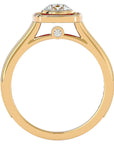 Inel Retro cu Moissanite Halo Pavé de 0.95 ct din 18k Aur Galben - Castelo.ro
