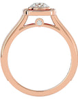 Inel Retro din Aur 14k cu Diamante Create în Laborator Halo Pavé de 0.95 ct din 14k Aur Roz - Castelo.ro