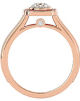 Inel Retro cu Moissanite Halo Pavé de 0.95 ct din 18k Aur Roz - Castelo.ro
