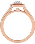Inel Retro cu Diamante Create în Laborator Halo Pavé de 0.95 ct din 18k Aur Roz - Castelo.ro