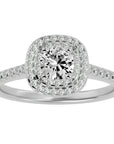 Inel De Logodnă Cu Moissanite Tăietură Rotundă In Halo 0.90 ct din Platina - Castelo.ro