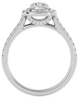 Inel De Logodnă Cu Moissanite Tăietură Rotundă In Halo 0.90 ct din Platina - Castelo.ro
