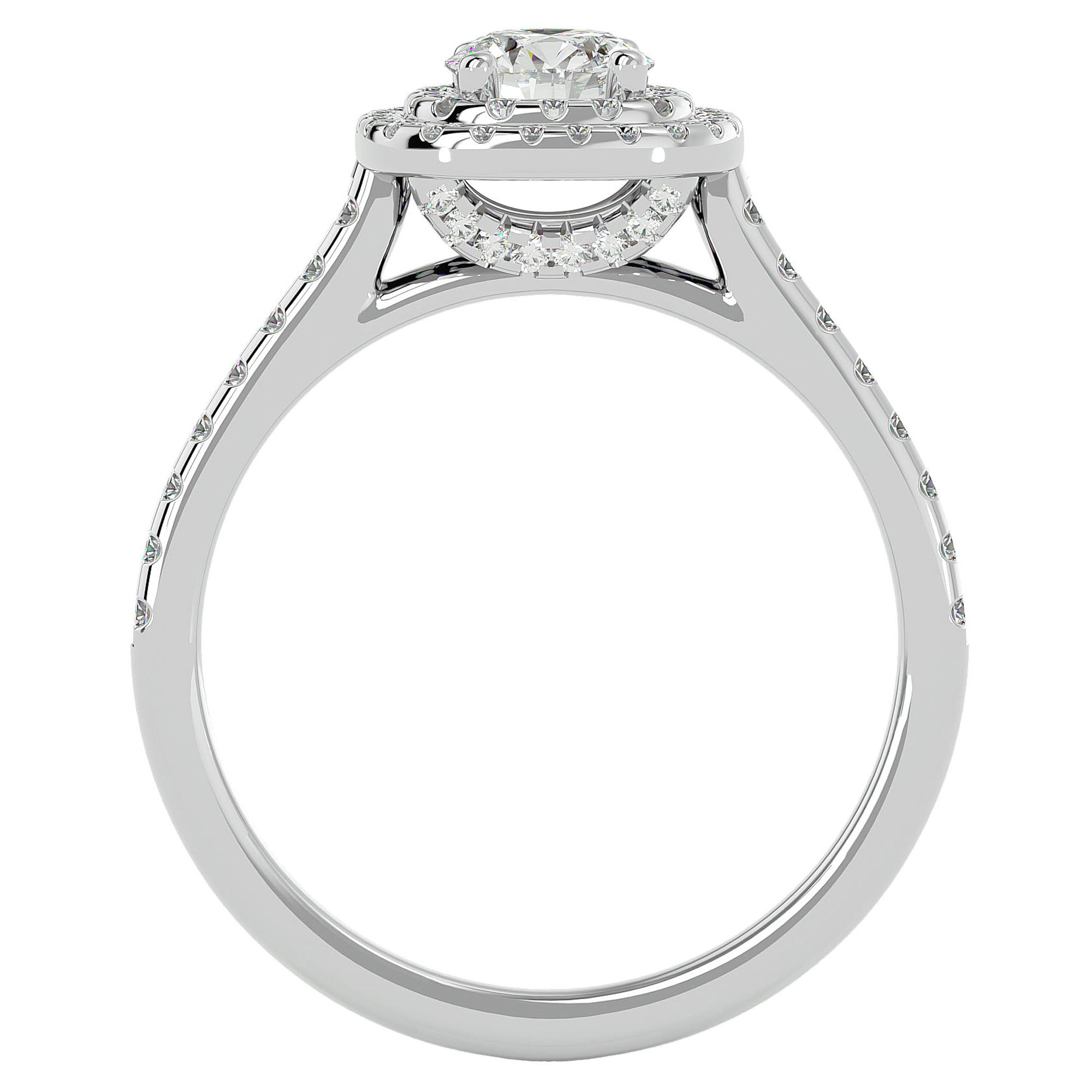 Inel De Logodnă Cu Diamante Create în Laborator Tăietură Rotundă In Halo 0.90 ct din Platina - Castelo.ro