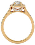 Inel De Logodnă Cu Moissanite Tăietură Rotundă In Halo 0.90 ct din 18k Aur Galben - Castelo.ro