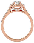 Inel De Logodnă Cu Diamante Create în Laborator Tăietură Rotundă In Halo 0.90 ct din 18k Aur Roz - Castelo.ro