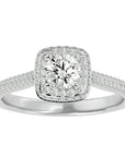 Inel de Logodnă Celestial cu Diamante Create în Laborator Halo Pavé de 1.05 ct din Platina - Castelo.ro