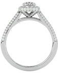 Inel de Logodnă Celestial cu Moissanite Halo Pavé de 1.05 ct din Platina - Castelo.ro