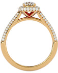 Inel de Logodnă Celestial din Aur 14k cu Moissanite Halo Pavé de 1.05 ct din 14k Aur Galben - Castelo.ro